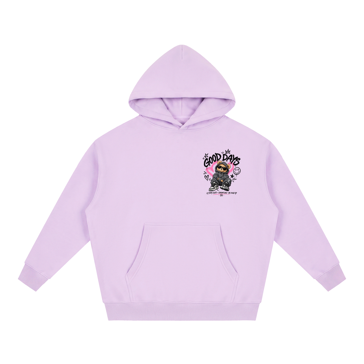 Essential Oversized Boxy Fit Fleece Hoodie - Good Days Graphic