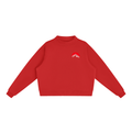 Red Summit Graphic - Essential Fleece Mock-Neck Crew Sweatshirt