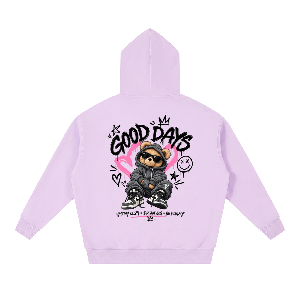 Essential Oversized Boxy Fit Fleece Hoodie - Good Days Graphic
