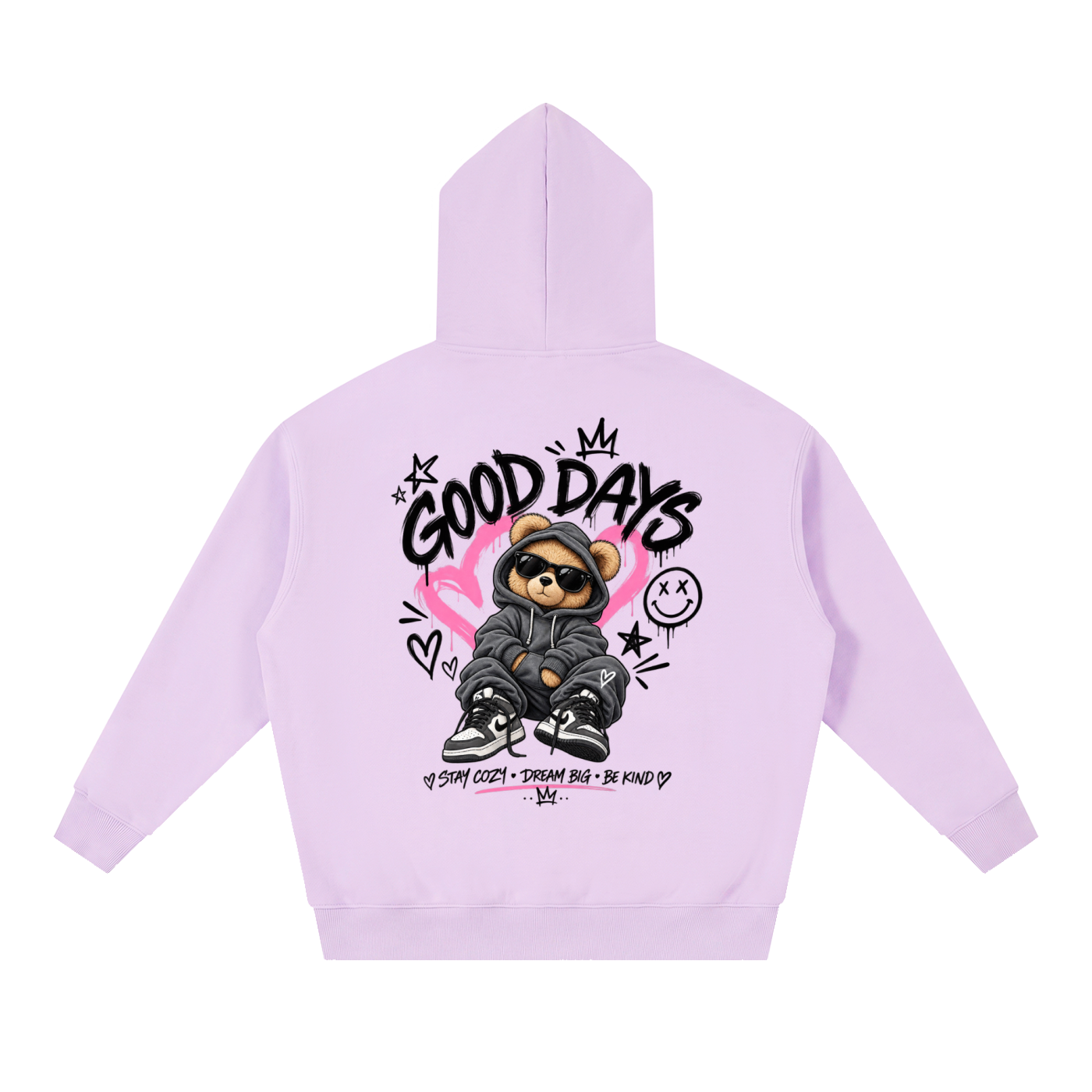 Essential Oversized Boxy Fit Fleece Hoodie - Good Days Graphic