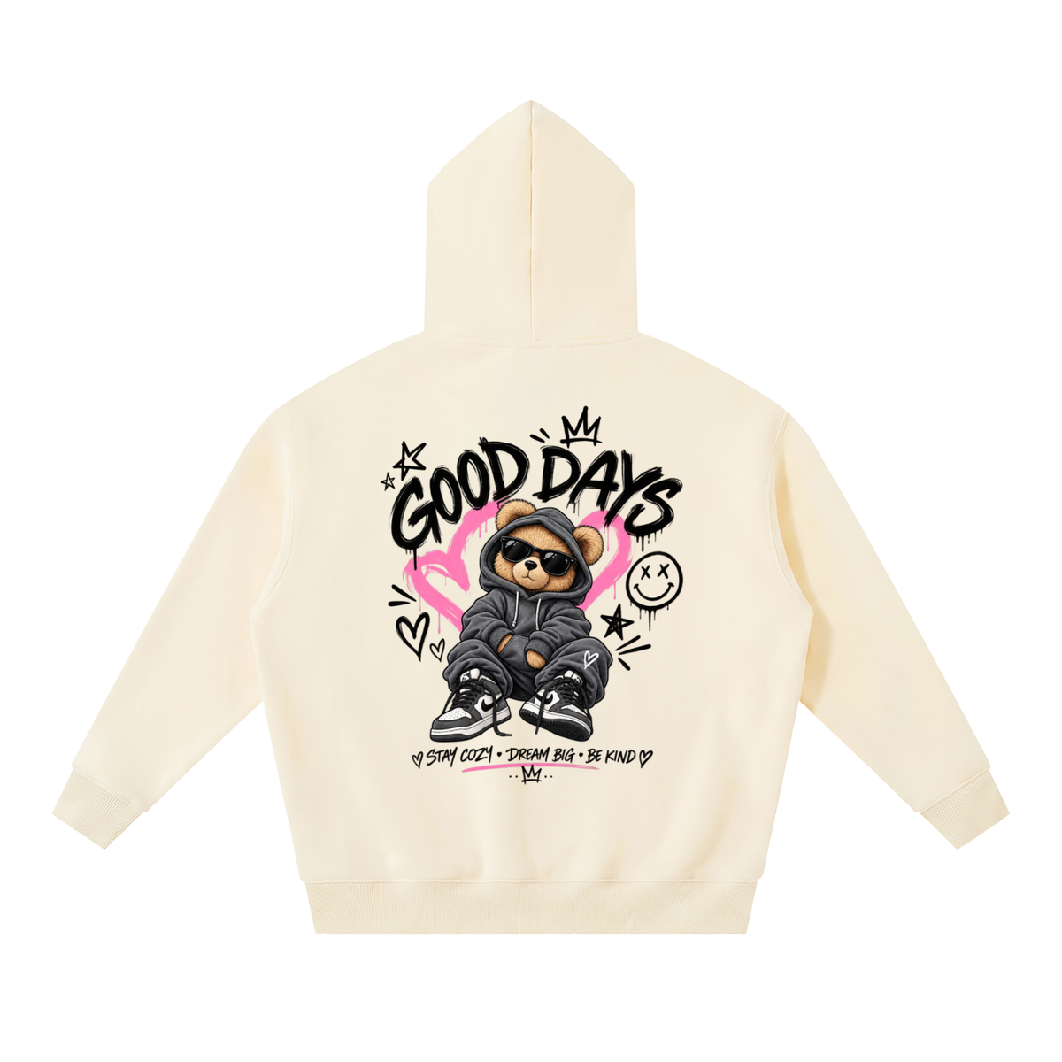 Essential Oversized Boxy Fit Fleece Hoodie - Good Days Graphic