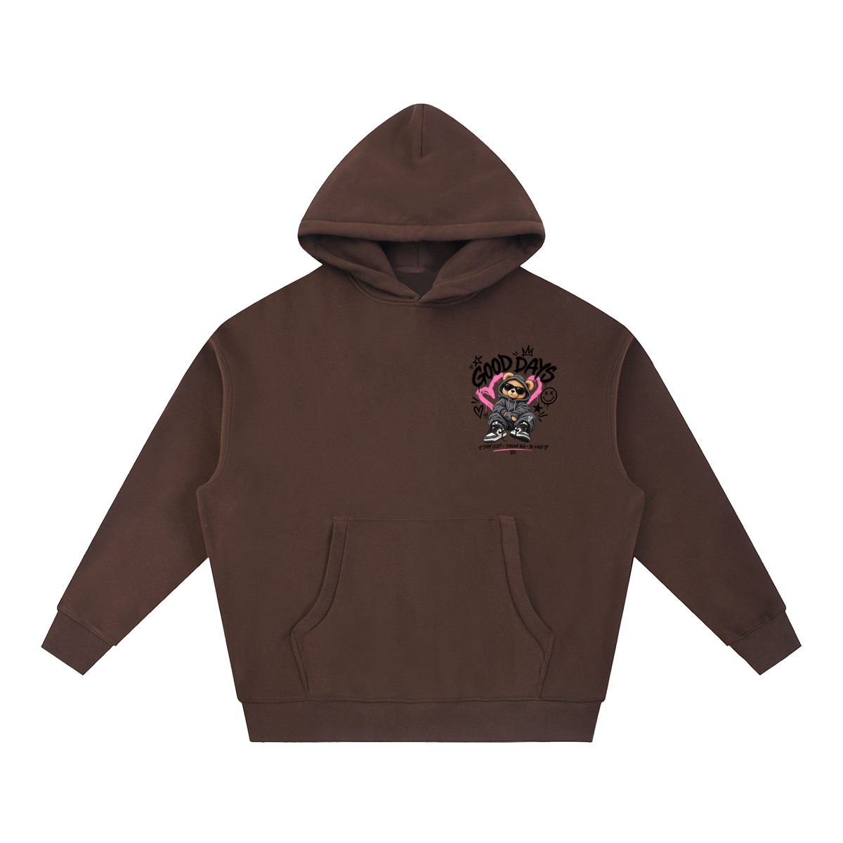 Essential Oversized Boxy Fit Fleece Hoodie - Good Days Graphic