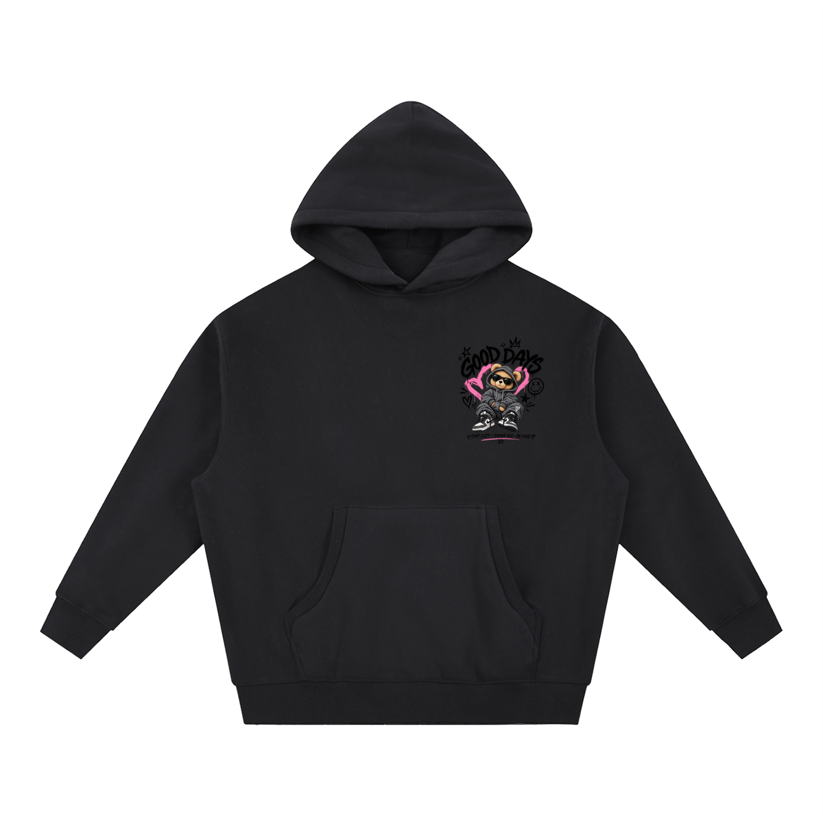 Essential Oversized Boxy Fit Fleece Hoodie - Good Days Graphic