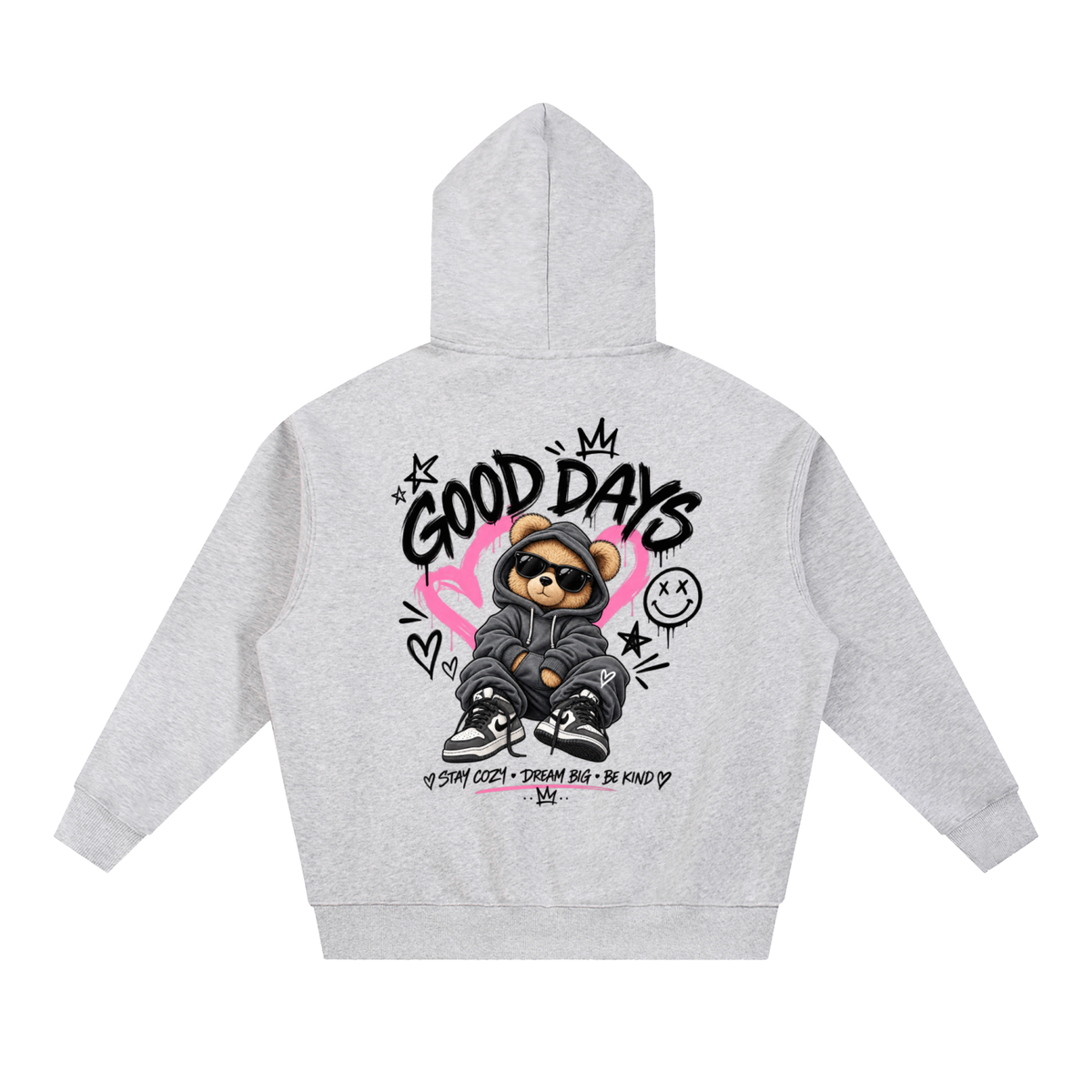 Essential Oversized Boxy Fit Fleece Hoodie - Good Days Graphic
