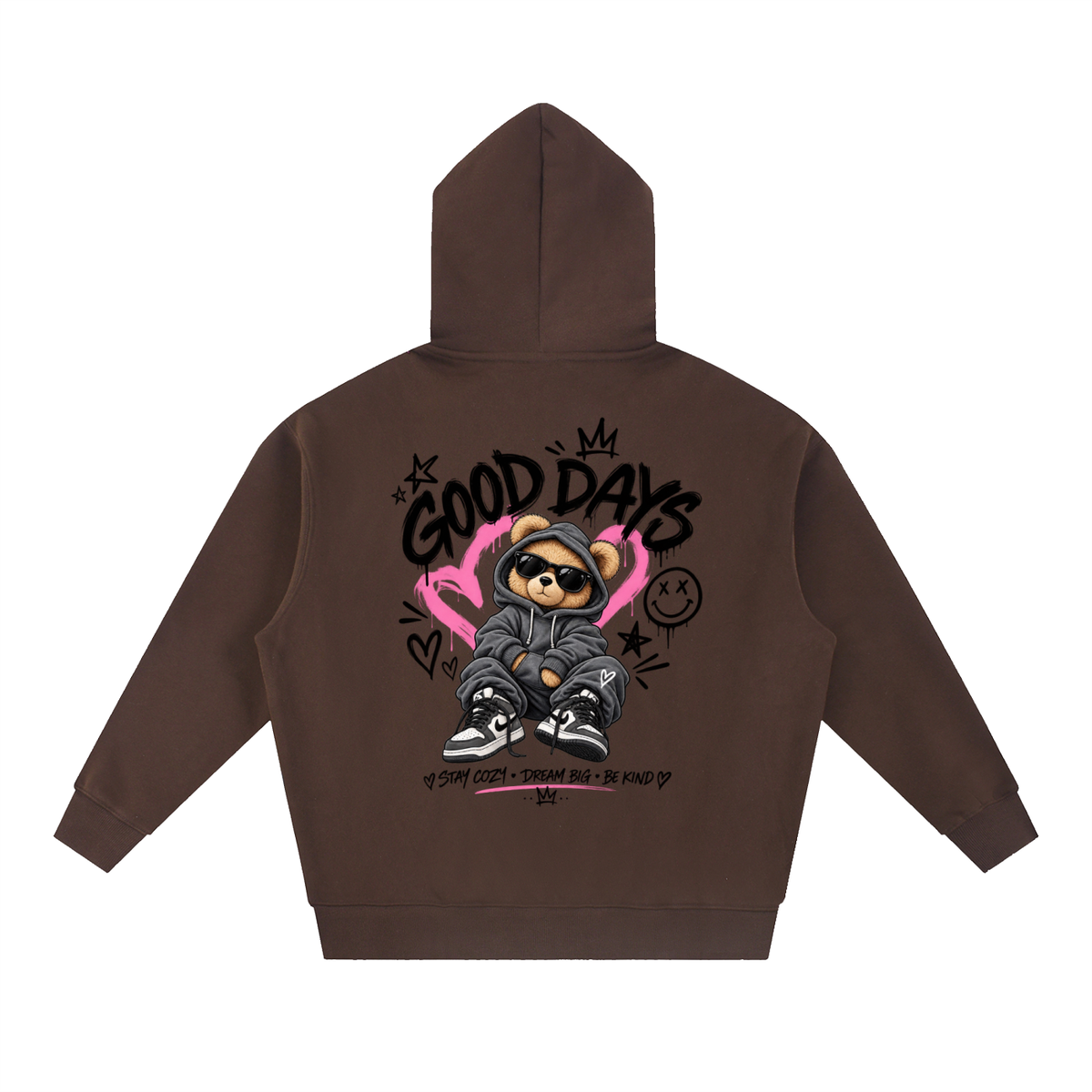 Essential Oversized Boxy Fit Fleece Hoodie - Good Days Graphic